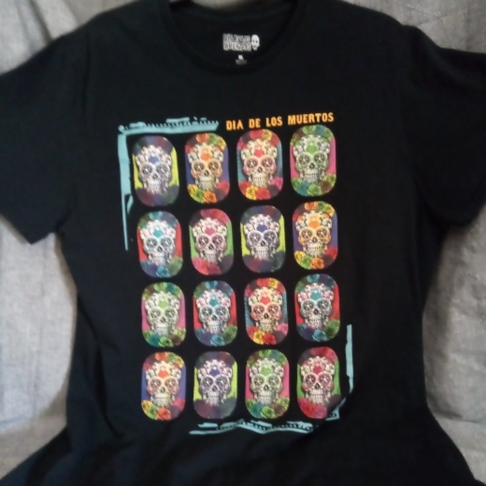 Dia De Los Muertos Men's Black T Shirt (Size XL)